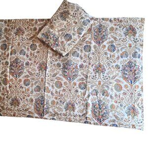Ralph Lauren "Marrakesh" King Pillowcases Paisley Floral Cotton Beige Multicolor